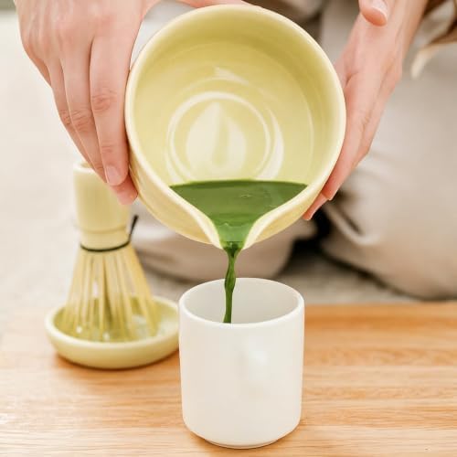 Matcha Bowl Set with Whisk Holder, 560ml Ceramic Chawan