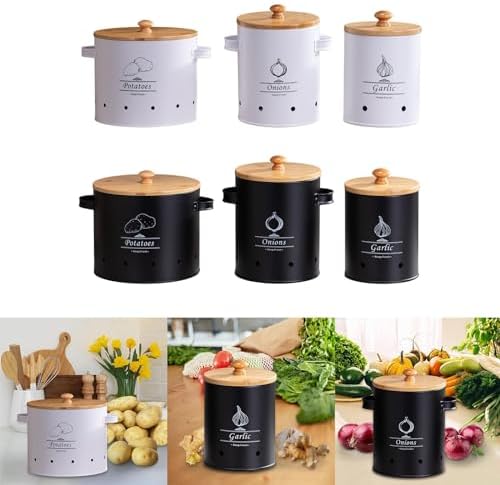 Potato Storage Tin, Kitchen Canister with Airtight Lid, Kitchen