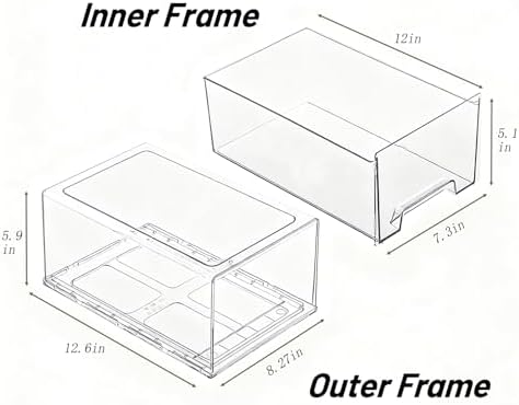 Clear Stackable Storage Drawers 2 Pack XL, BPA-Free Plastic Pull Out