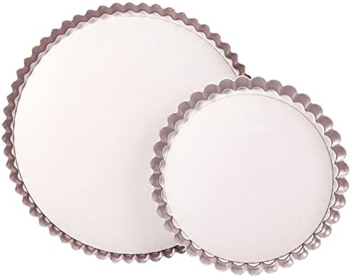 CHEFMADE Tart Pan Set, 7" and 9" Round Pie Pan with Removable Loose