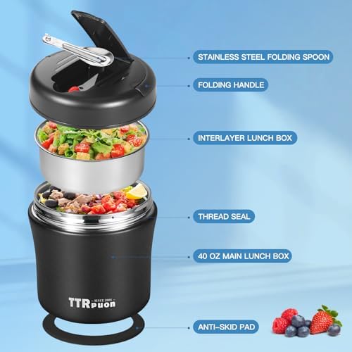 40oz Insulated Food Jar for Adults,Stainless Steel Hot Meal Container