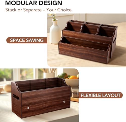 Kitchen Utensil Holder for Countertop, Large Wooden Utensil Organizer