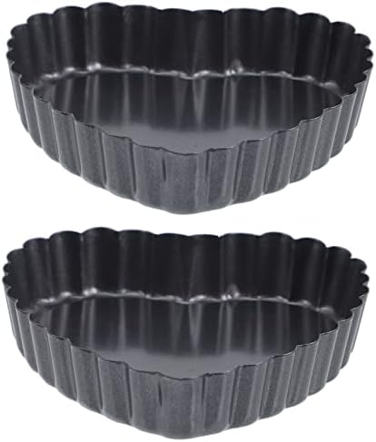 SHOWERORO Heart Shape Pie Pan Set of 2 Carbon Steel Nonstick Oven Tray