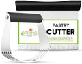 Spring Chef Stainless Steel Dough Blender & Bench Scraper Set, Black