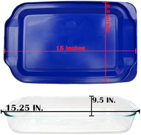 Pyrex 3Qt Glass Baking Dish with Blue Lagoon Lid