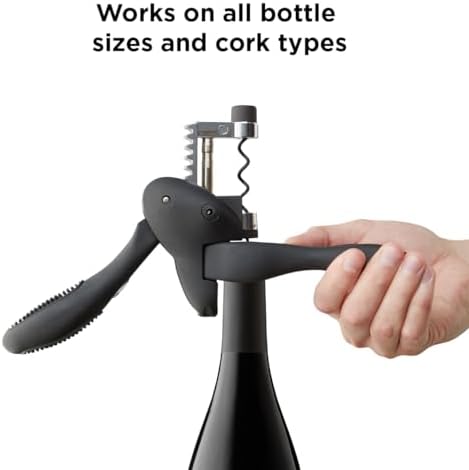 Rabbit 6-Piece Wine Opener Tool Kit, Black