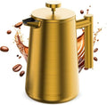 Stainless Steel French Press, 34 Oz, Gold