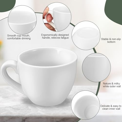 Reallnaive 16 Pcs 3 oz Porcelain Espresso Cup Set White Tiny Ceramic