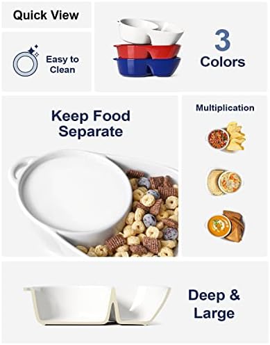 LE TAUCI Chip and Dip Bowls, Anti-Soggy Cereal Bowl, Soup and