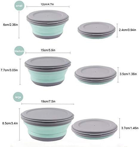 Folding Bowl, Portable Silicone Collapsible Travel Bowl Foldable Salad