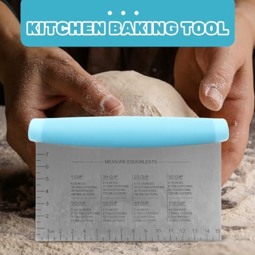 3pcs Stainless Steel Dough Scraper Cutter with Scale and Handle