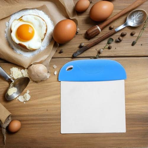 Dough Cutter Stainless Steel with Blue Plastic Handle for Cake Pizza