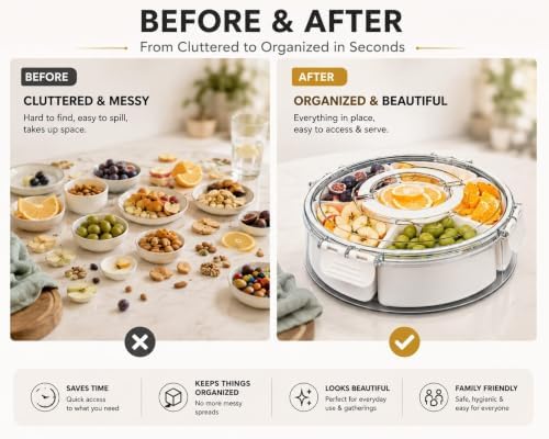 2 Pack Rotating Snackle Box Container with Lid & Handle| Snack Storage