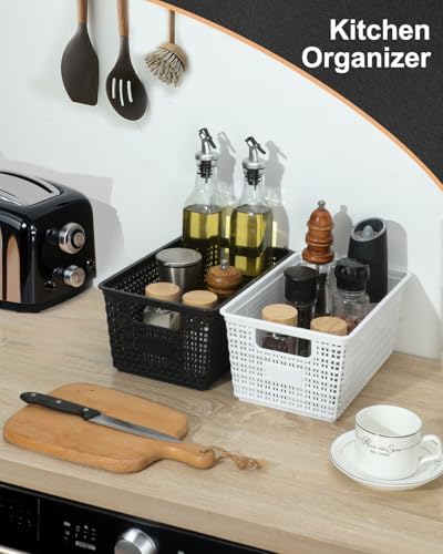 EOENVIVS Set of 6 Baskets For Organizing, Plastic Storage Bins and