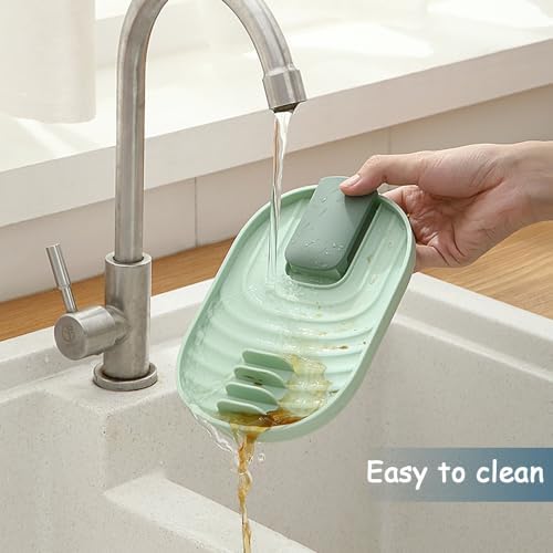 2PCS Spoon Rest with Pot Lid Holder, Stove Top Kitchen Utensil Rack