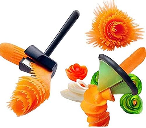 2-in-1 Spiral Funnel Flower Roller and Carrot Grater