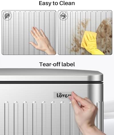 Lovewind Trash Can, 60 Liter, Stainless Steel
