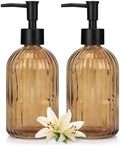 Glass Soap Dispenser, 400ml Refillable Hand Soap & Lotion Dispenser