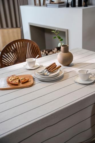 ArtBud Cotton Linen Table Cloths Boho Farmhouse Heavy Fabric Table