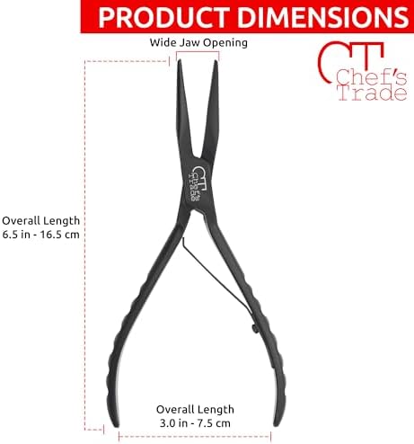 Fish Bone Pliers/Tweezers, Stainless Steel, Black