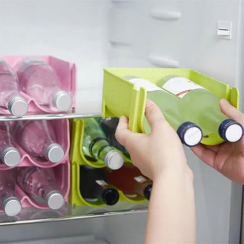 Green PP Soda Can Holder Stackable Storage Rack for Kitchen