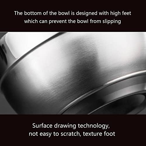 Yalin Set of 2 Heat Insulated Stainless Steel Bowls, SUS 304, Double
