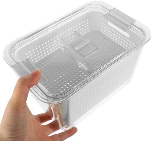Refrigerator Sealed Storage Container, 2 Compartment Drain Box