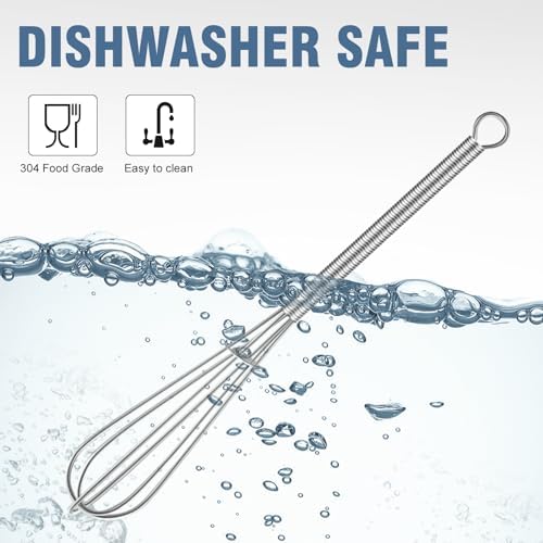 Walfos Mini Whisk,304 Anti-Rust Small whisk,Sturdy Stainless Steel
