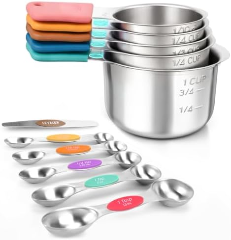 DIYORA Magnetic Measuring Cups and Spoons Set, 13-Piece 304 Stainless