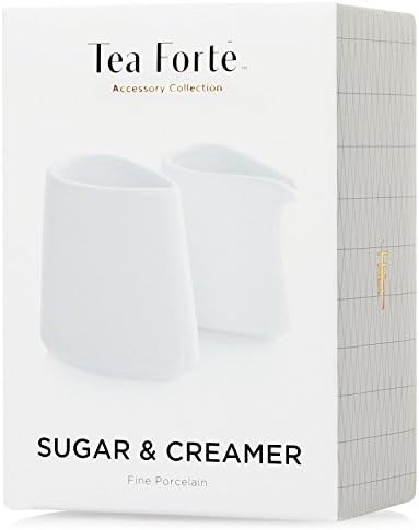 Tea Forte 2 Piece Sugar & Creamer Serving Set, White