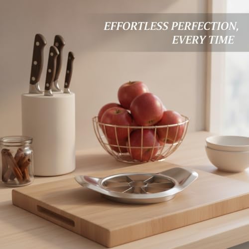 Stainless Steel Apple Slicer and Corer, Manual Fruit Wedge Cutter for