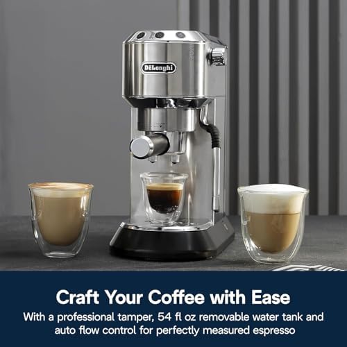 De’Longhi Dedica Arte Espresso Machine, 15-Bar, Stainless Steel