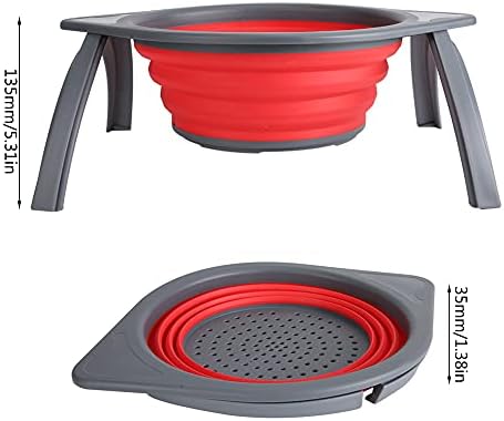Collapsible Silicone Colander: Food Strainer for Kitchen, Portable