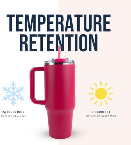 Big Swig 30oz Tumbler with Handle and Straw - Hot Pink, Water Cup with