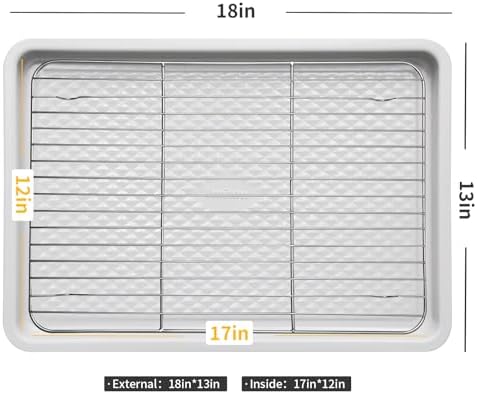 Nonstick Ceramic Baking Sheet With Rack, 2-Pack Half Sheet Pan