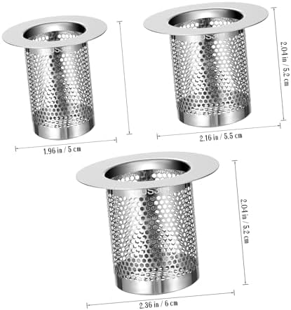 3 Pcs 304 Stainless Steel Drain Strainers Mesh Drain Cover