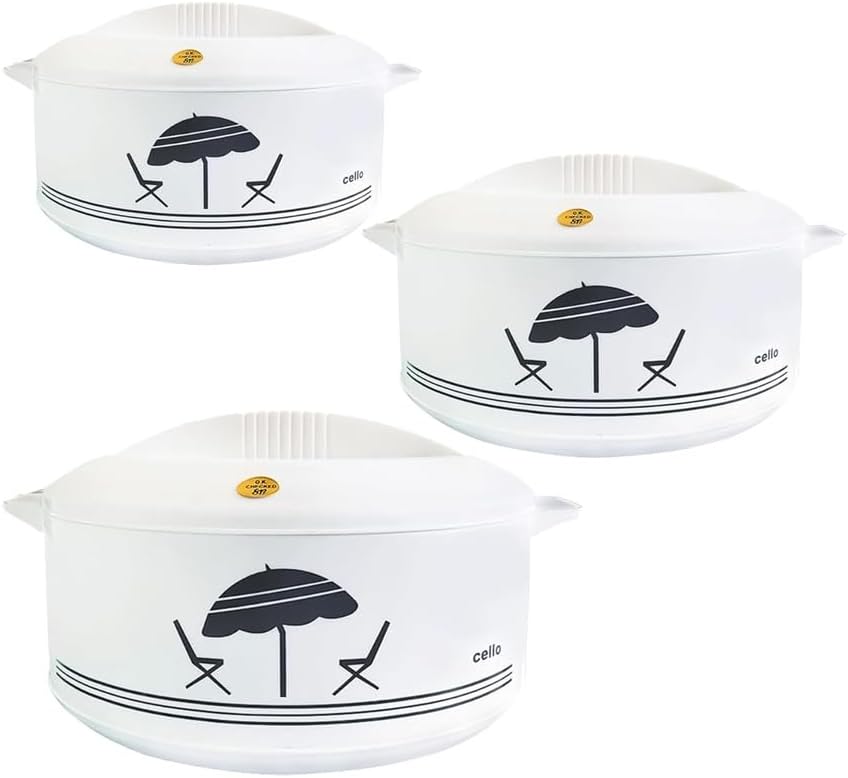 Cello Chef Super 3-Piece Insulated Hot Pot Casserole Set, White