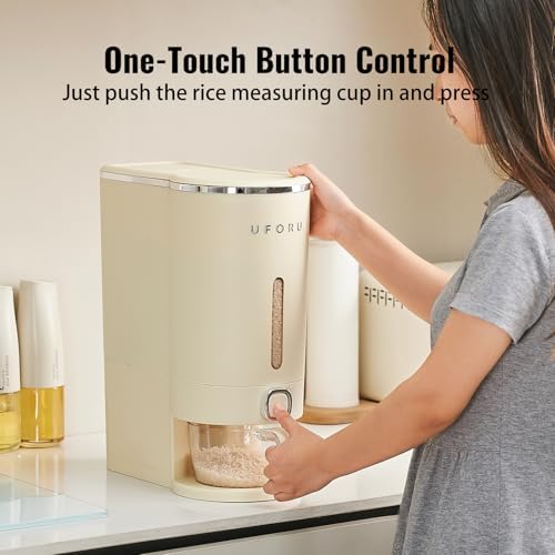 UFORU Rice Dispenser 23-25 LB,Airtight Rice Storage