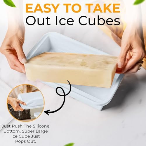 (2 Pack Large Silicone Freezer Containers For Soup, Pasta Sauce, Leftovers, Broth - 6 Cup White Reusable BPA Free Non Plastic Food Storage Freezing Ice Trays With Lids & Measurement Lines