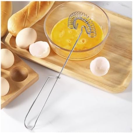 4PCS Stainless Steel Flat Whisk, Spring Coil Wire Egg Beater Whisk for
