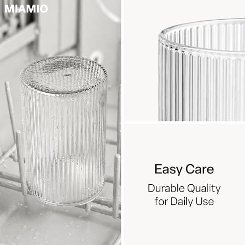 MIAMIO - Drinking Glasses Set of 8 / Water Glasses (9.5 oz) - Senita