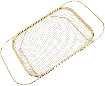 VINGVO Over The Sink Colander for Pasta and Produce, 18.1 Inch (Gold)