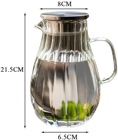 Drinking 1700ML Glass Water Pitcher Cold Kettle with Lid