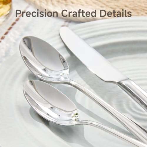 KINGSTONE 4 Piece Teaspoons Set, 18/10 Stainless Steel Spoons