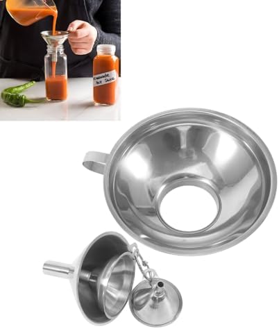 4 Pack Kitchen Funnels Set, Stainless Steel Wide Mouth Canning Funnel