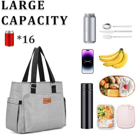 HSHRICH Insulated Lunch Bag Women - Large Tote Lunch Box For Work