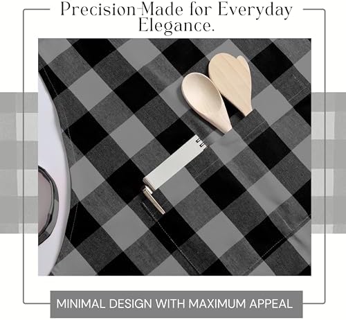 Buffalo Gingham Check Kitchen Bib Aprons, 2 Pack, 100% Cotton