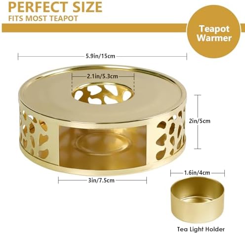 KAYCROWN Teapot Warmer, Stainless Steel Tea Warmer with Candle Holder