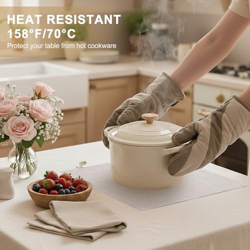 homing Faux Cotton Linen Placemats Set of 6, Cloth Dining Table Mats
