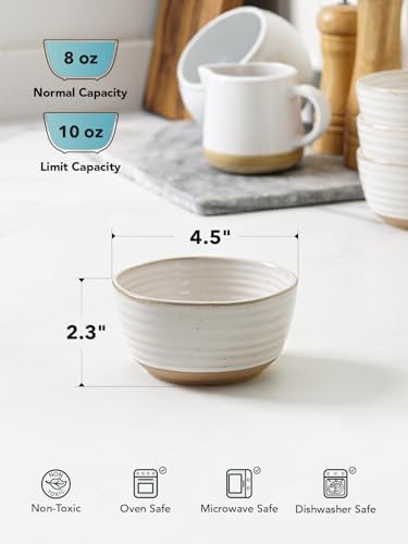 LE TAUCI Small Bowls 10 oz, Ice Cream Bowl, Ceramic Stoneware Bowl